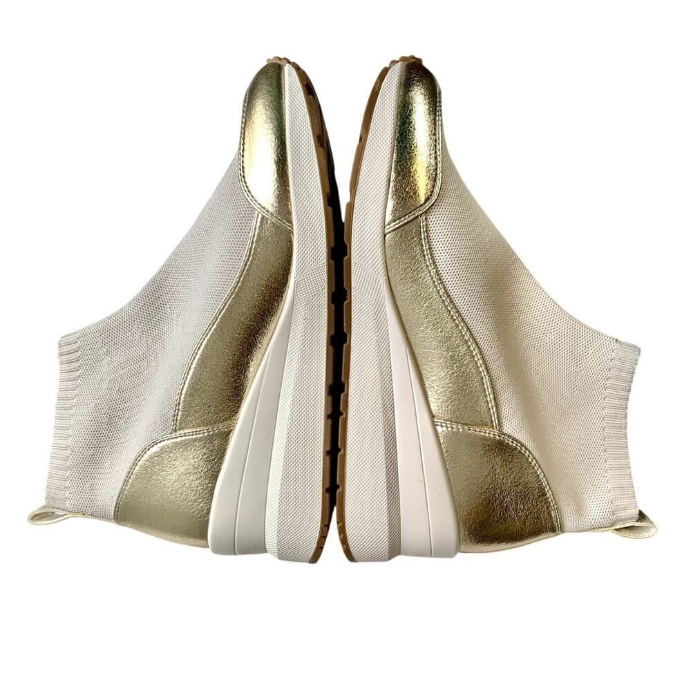 NEW Michael Kors Skyler Logo Cream and Gold Knit Ankle Boots Booties Size 10 - Picture 3 of 7